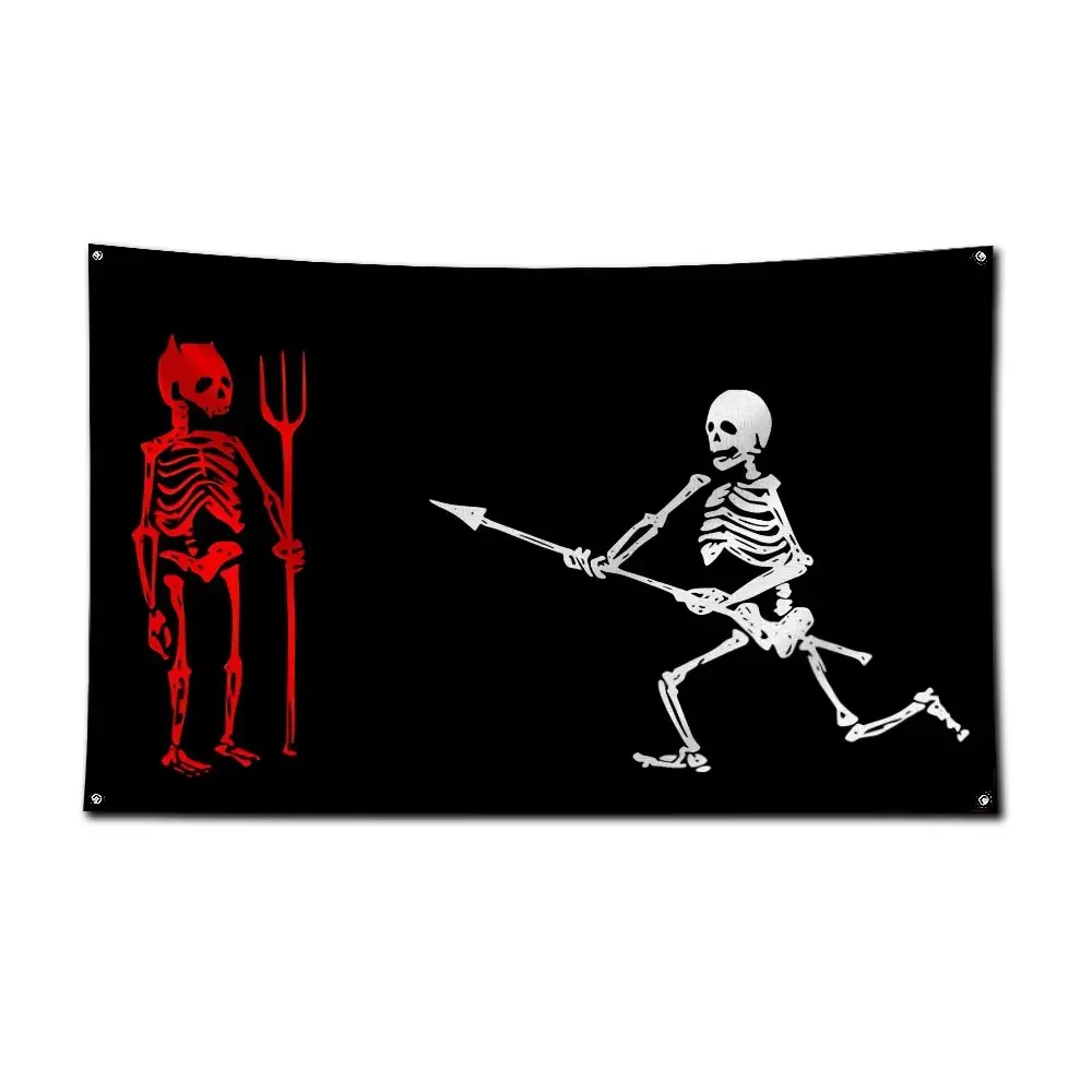 Flaga dekoracyjna z motywem piratów — poliester 90x150 cm Kamuflaż