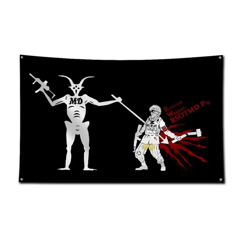 Flaga dekoracyjna z motywem piratów — poliester 90x150 cm Zielony