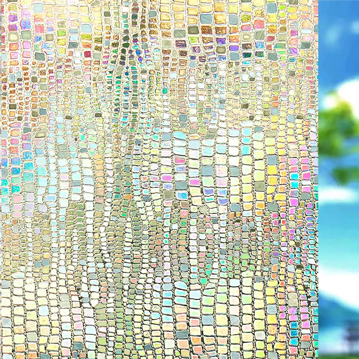 Tęczowa folia okienna Rainbow – dekoracyjna, statyczna, bez kleju, szerokość 75/90 cm Jasny