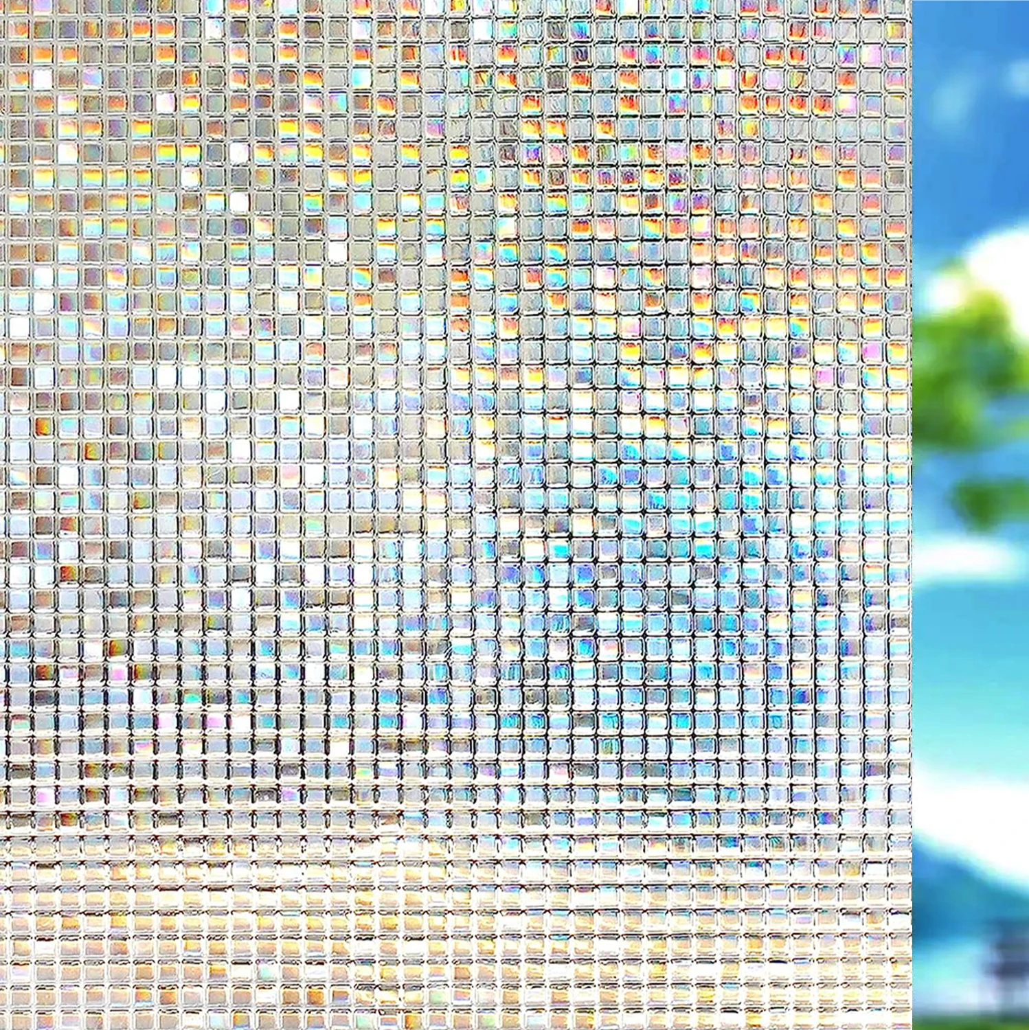 Tęczowa folia okienna Rainbow – dekoracyjna, statyczna, bez kleju, szerokość 75/90 cm Wielo