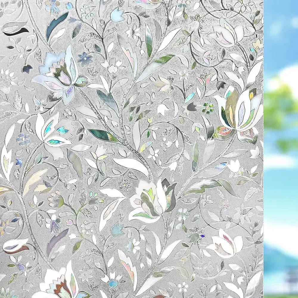 Tęczowa folia okienna Rainbow – dekoracyjna, statyczna, bez kleju, szerokość 75/90 cm żółty