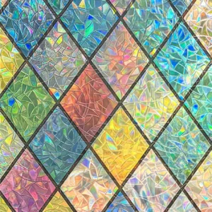 Folia okienna tęczowa efekt witrażu bez kleju wielokrotny użytek Wielo