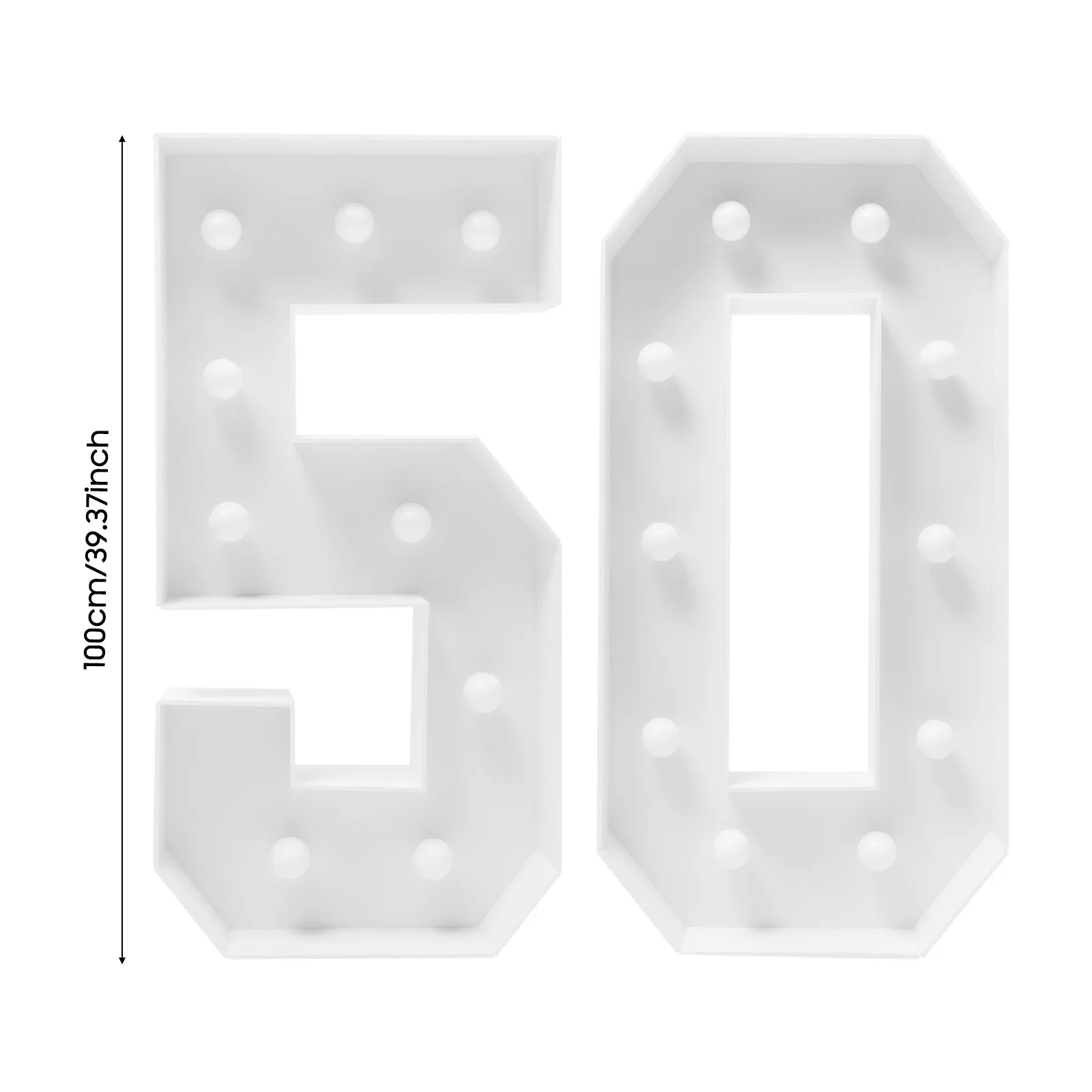 Gigantyczne cyfry LED 100 cm DIY na urodziny i rocznicę 50