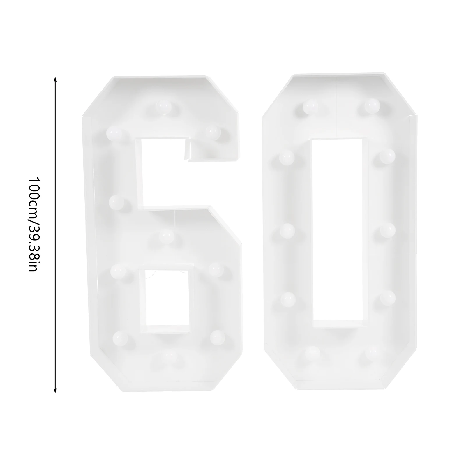 Gigantyczne cyfry LED 100 cm DIY na urodziny i rocznicę 60