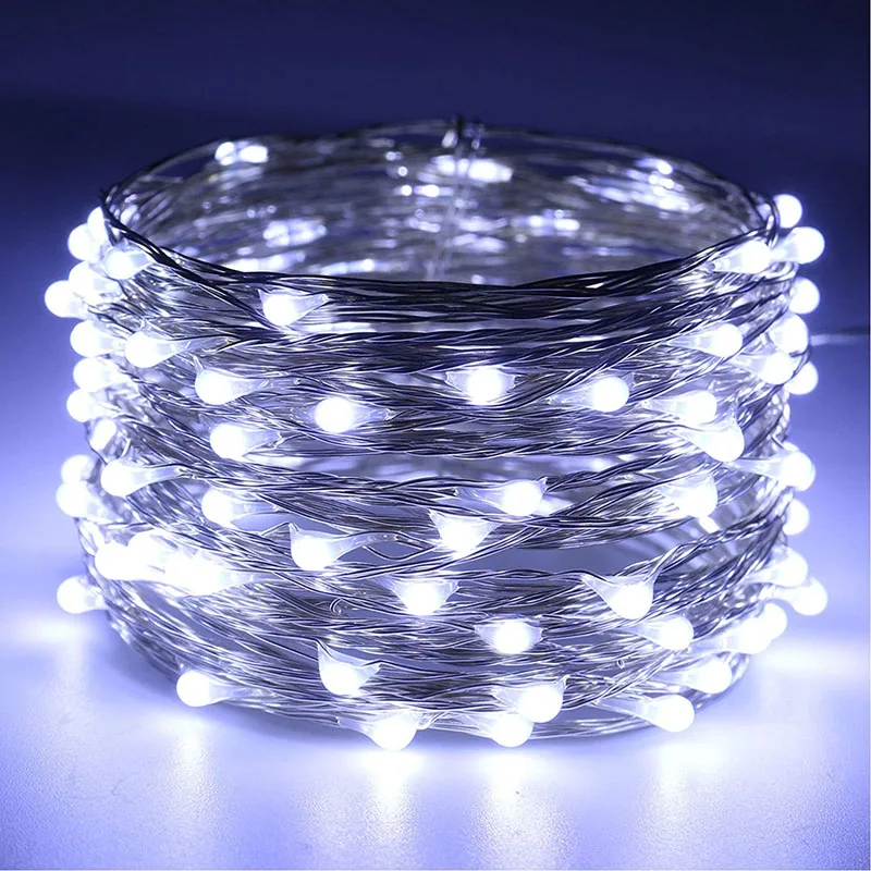 Girlanda LED na baterie i USB 5–10 m do domu i ogrodu Biały