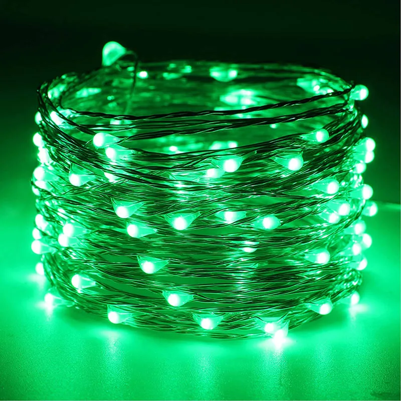 Girlanda LED na baterie i USB 5–10 m do domu i ogrodu Zielony