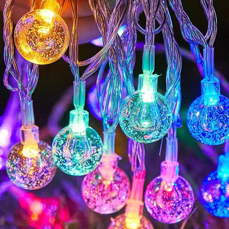 Girlanda LED z kryształowymi kulkami na baterie Crystal ball color