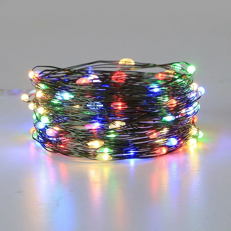 Girlanda LED z pilotem USB — świąteczne lampki na zielonym kablu 5–30 m Zmienny