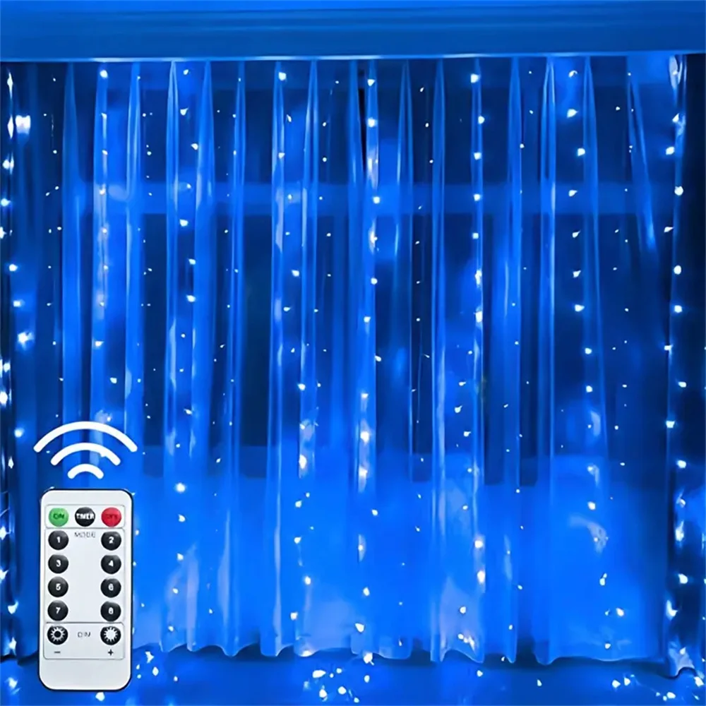 Girlanda LED USB z kurtyny świetlnej — 8 trybów, ciepłe i kolorowe LED Rgb