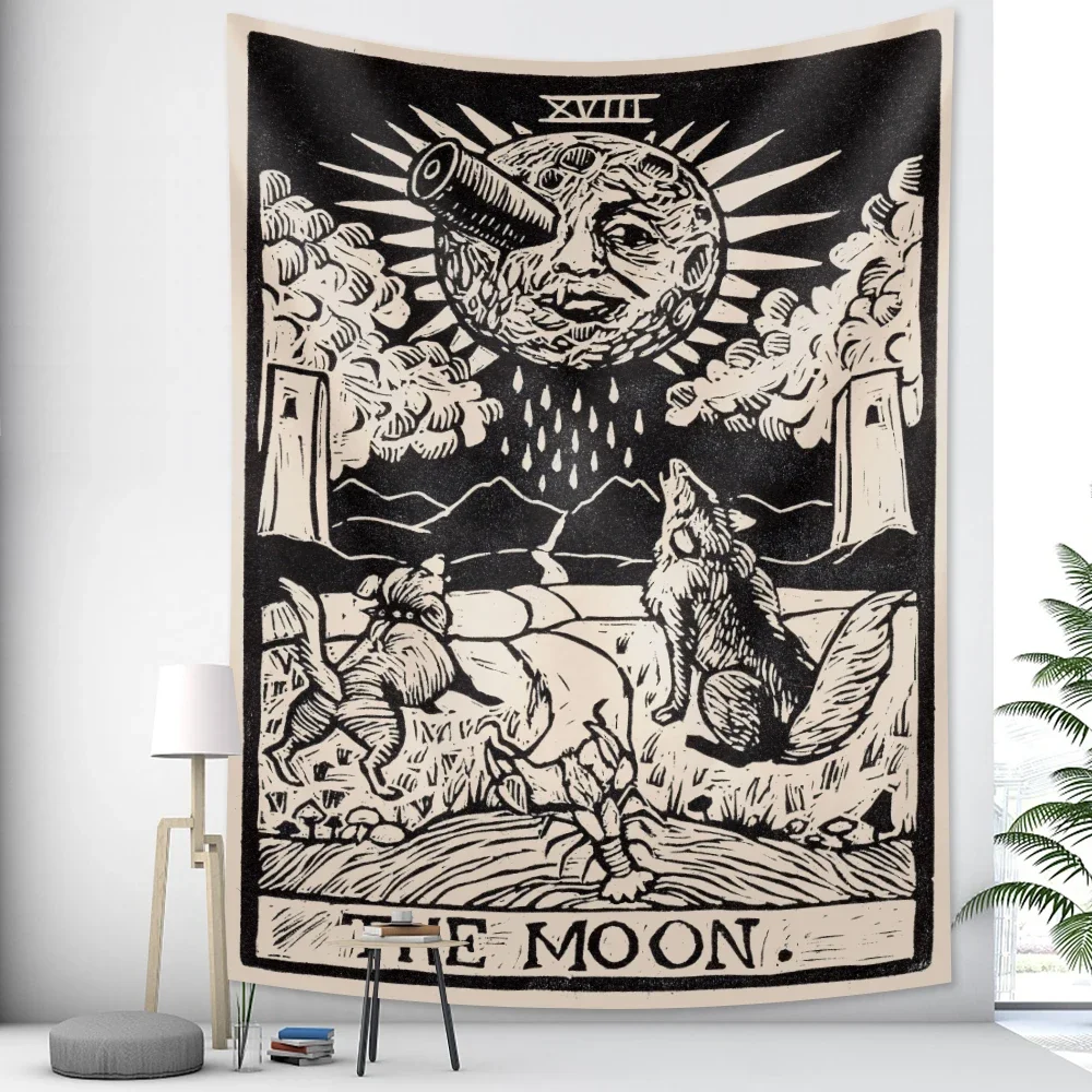 Gobelin mandala w stylu boho — indie tapeta na ścianę Armijna zieleń