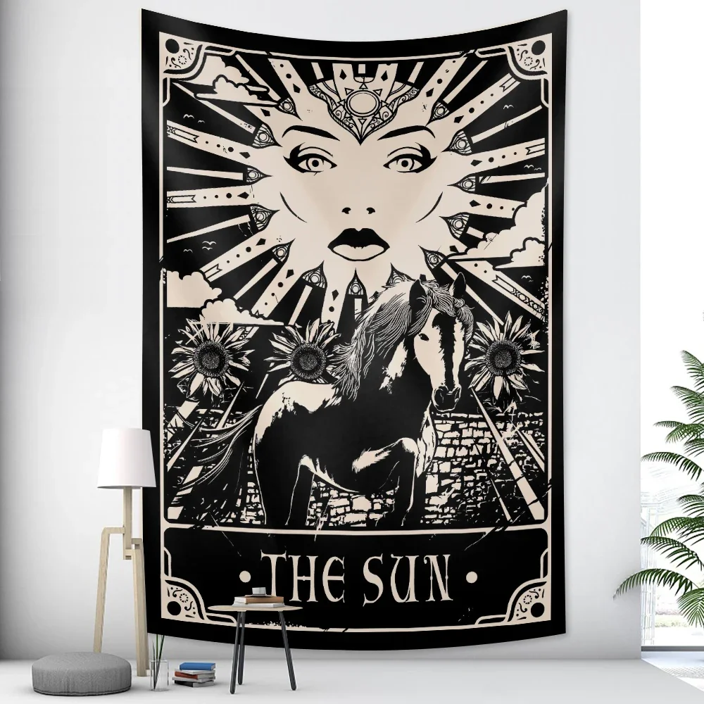 Gobelin mandala w stylu boho — indie tapeta na ścianę Brązowy