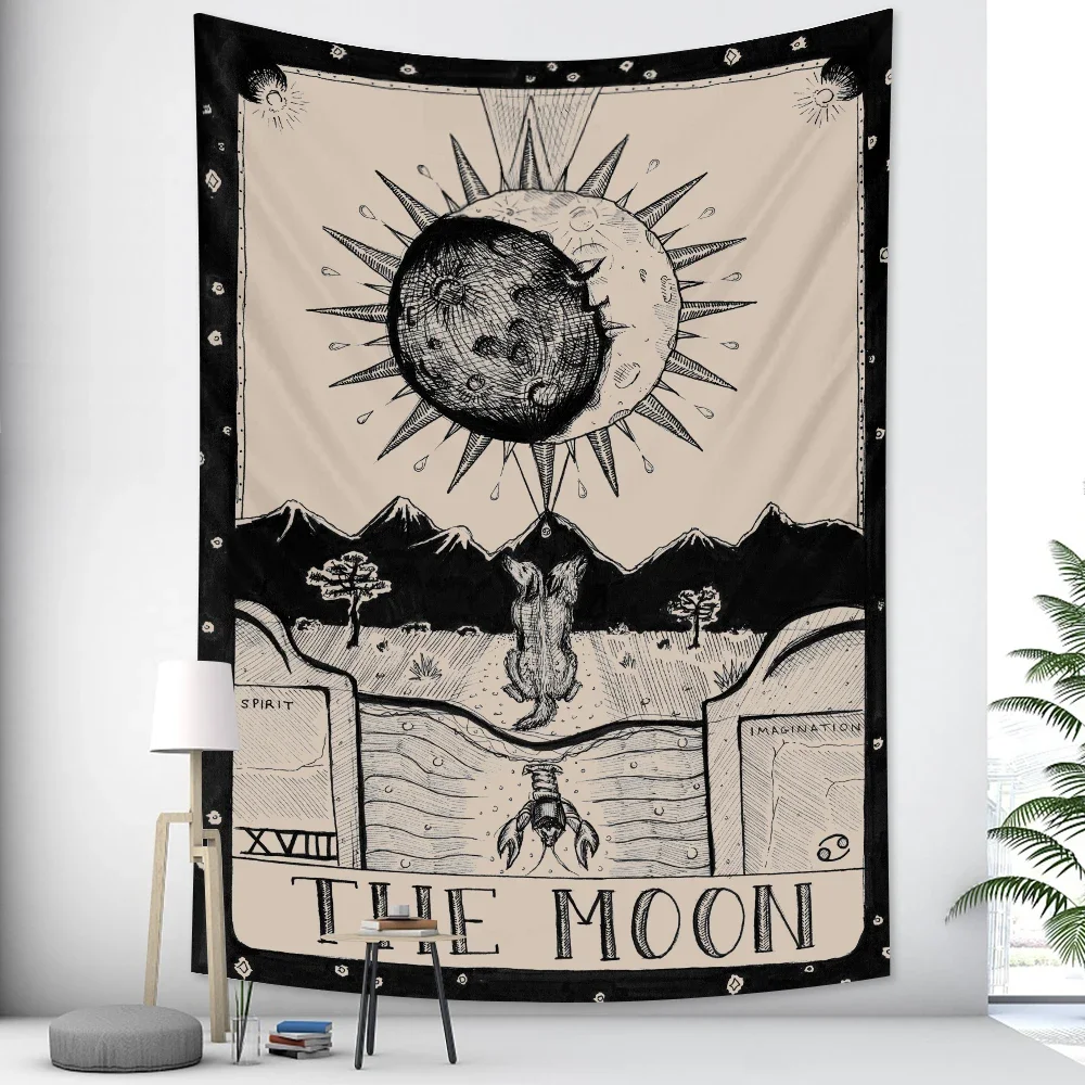 Gobelin mandala w stylu boho — indie tapeta na ścianę Niebieski