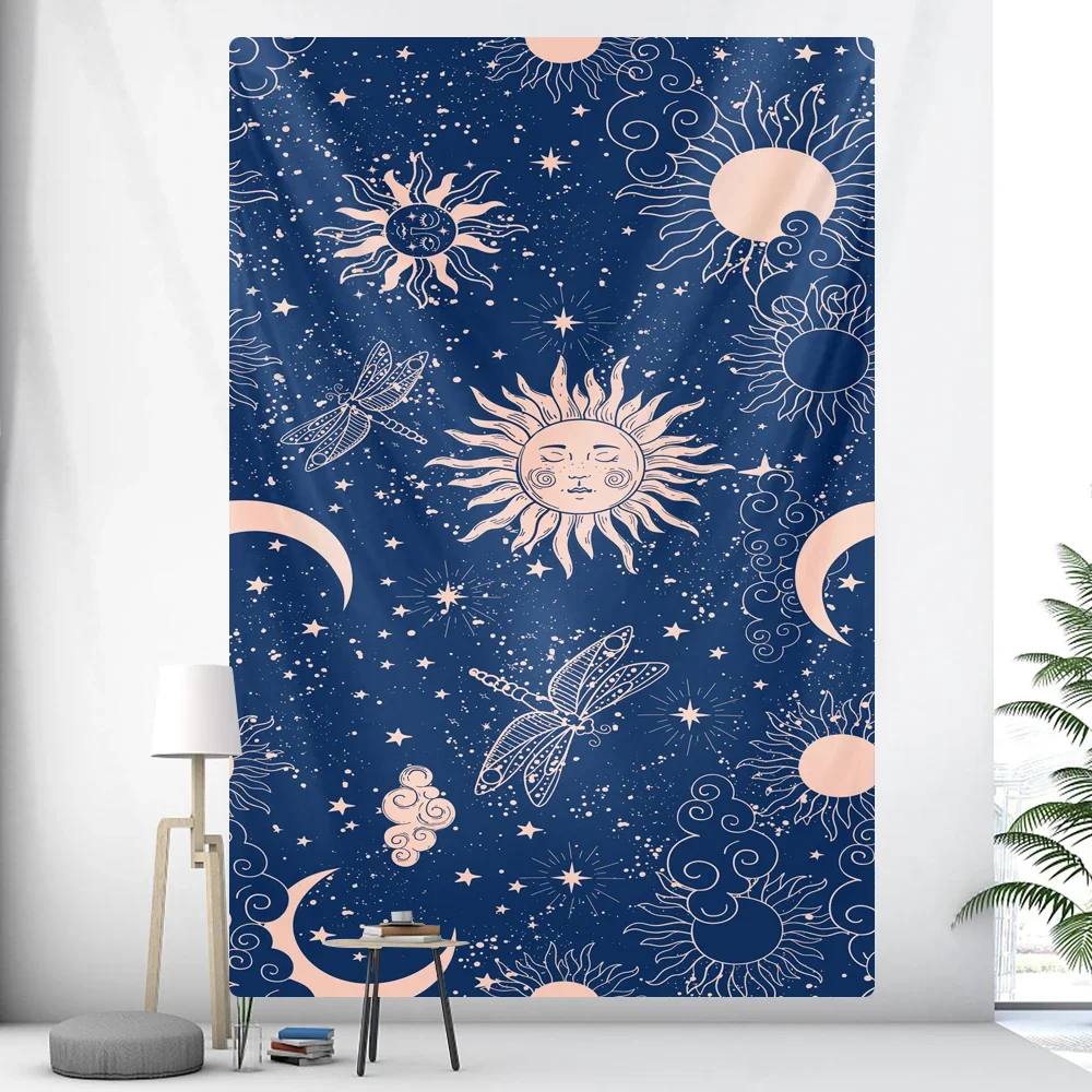 Gobelin mandala w stylu boho — indie tapeta na ścianę Różowy