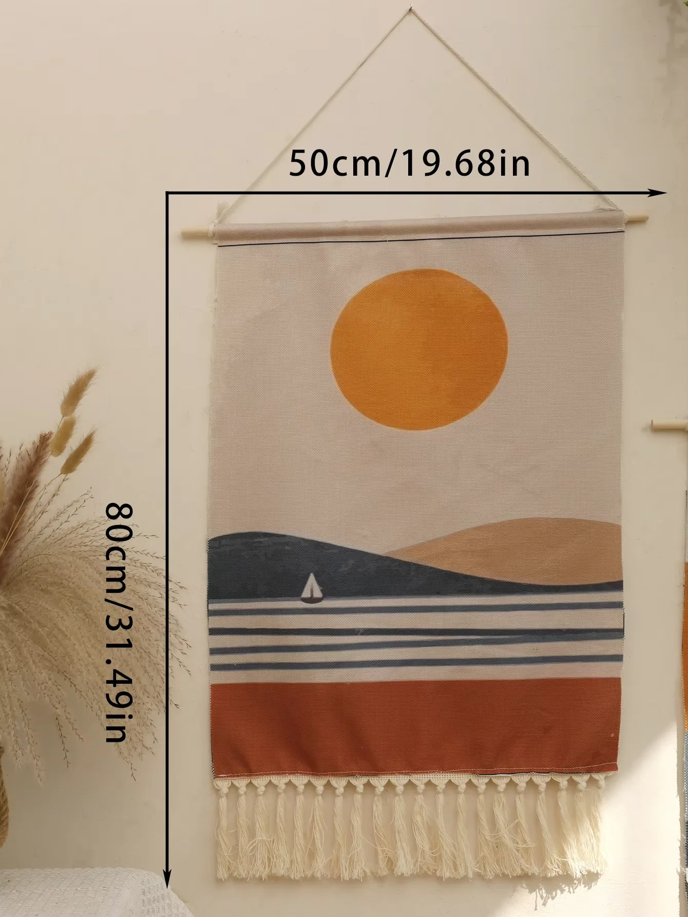 Gobelin ścienny boho z motywem gór i słońca Tapestry ms8489 1