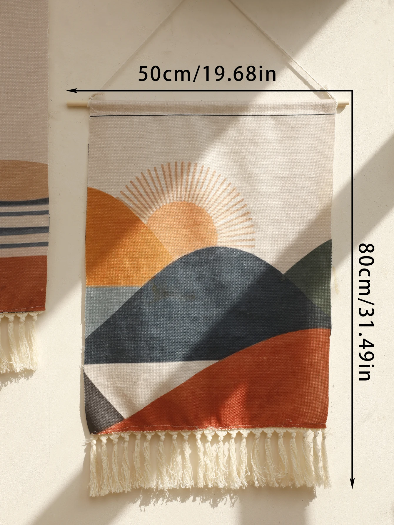 Gobelin ścienny boho z motywem gór i słońca Tk045 ms