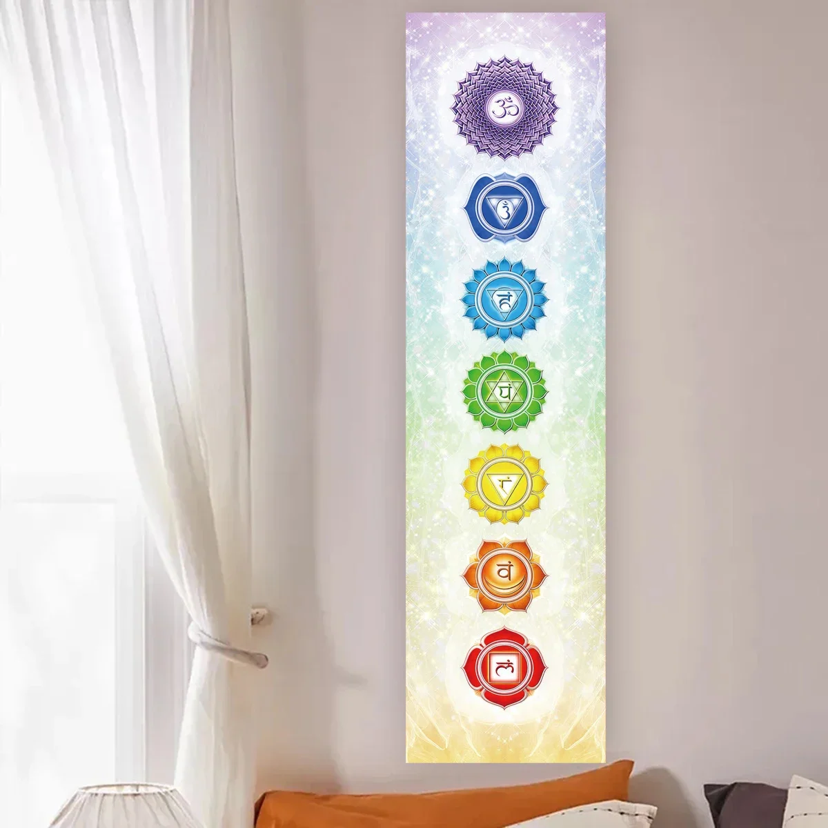 Gobelin ścienny Chakra Joga Medytacja dekoracja domu Fioletowy