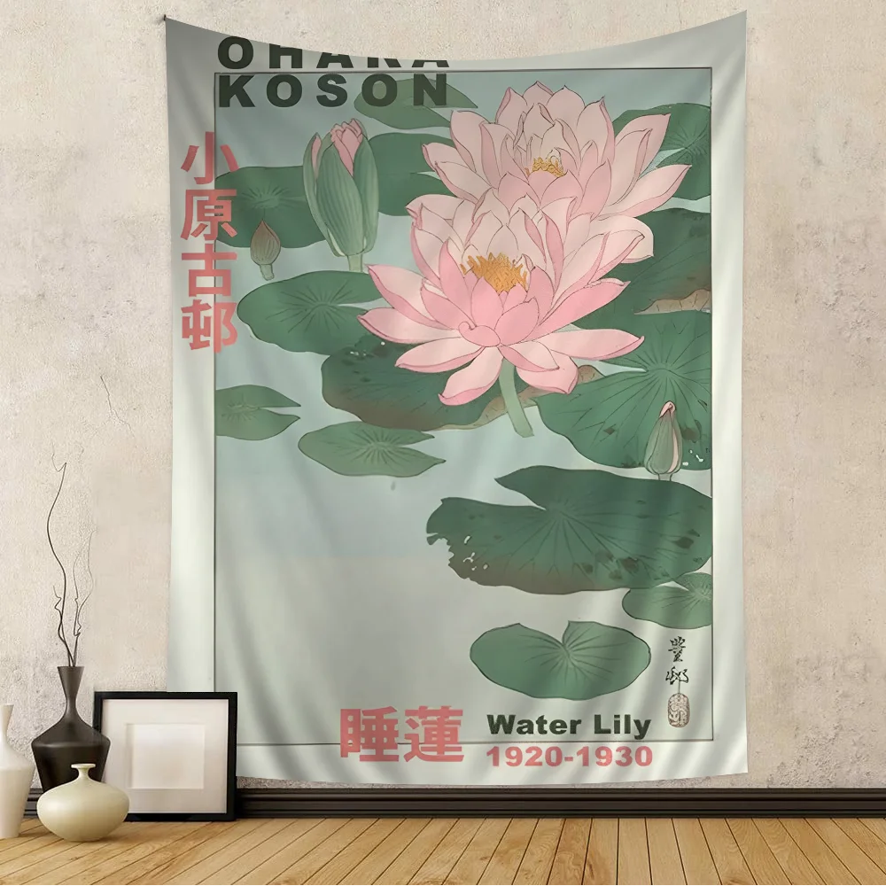 Gobelin ścienny japoński Hokusai sztuka dekoracja salonu Kolor