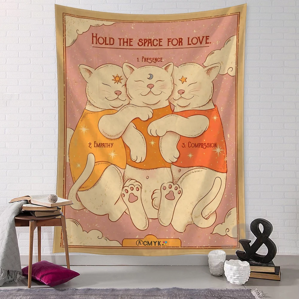 Gobelin ścienny z kotem w stylu kawaii Kolba
