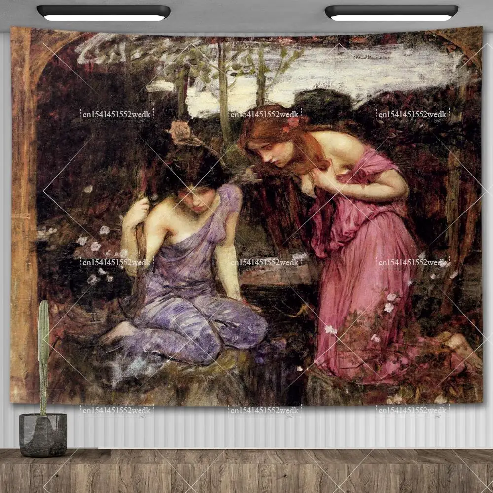 Gobelin ścienny Pani z Shalott Waterhouse - reprodukcja Fioletowy