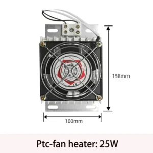 Grzejnik PTC z wentylatorem do kurnika i budy dla zwierząt Ptc 25w 220v
