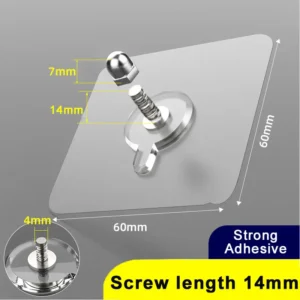 Samoprzylepne haczyki ścienne śrubowe bez wiercenia (zestaw) Screw length 14mm