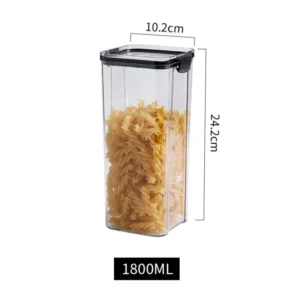 Zestaw hermetycznych pojemników na żywność, transparentne, 460-1800 ml 1800ml