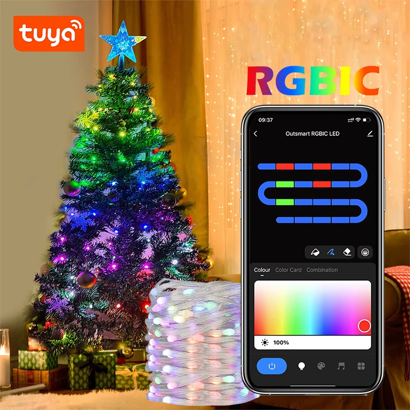 Inteligentna girlanda LED TUYA WS2812B RGB WiFi na USB Rgb