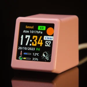 Inteligentna stacja pogodowa WiFi z zegarem cyfrowym MINI Różowy