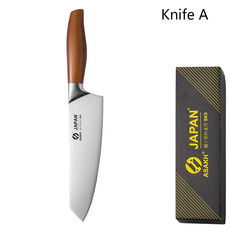 Japoński nóż kuchenny ze stali nierdzewnej - Santoku i nóż szefa kuchni A