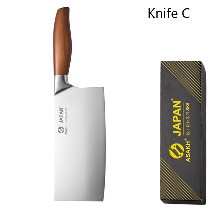 Japoński nóż kuchenny ze stali nierdzewnej - Santoku i nóż szefa kuchni C