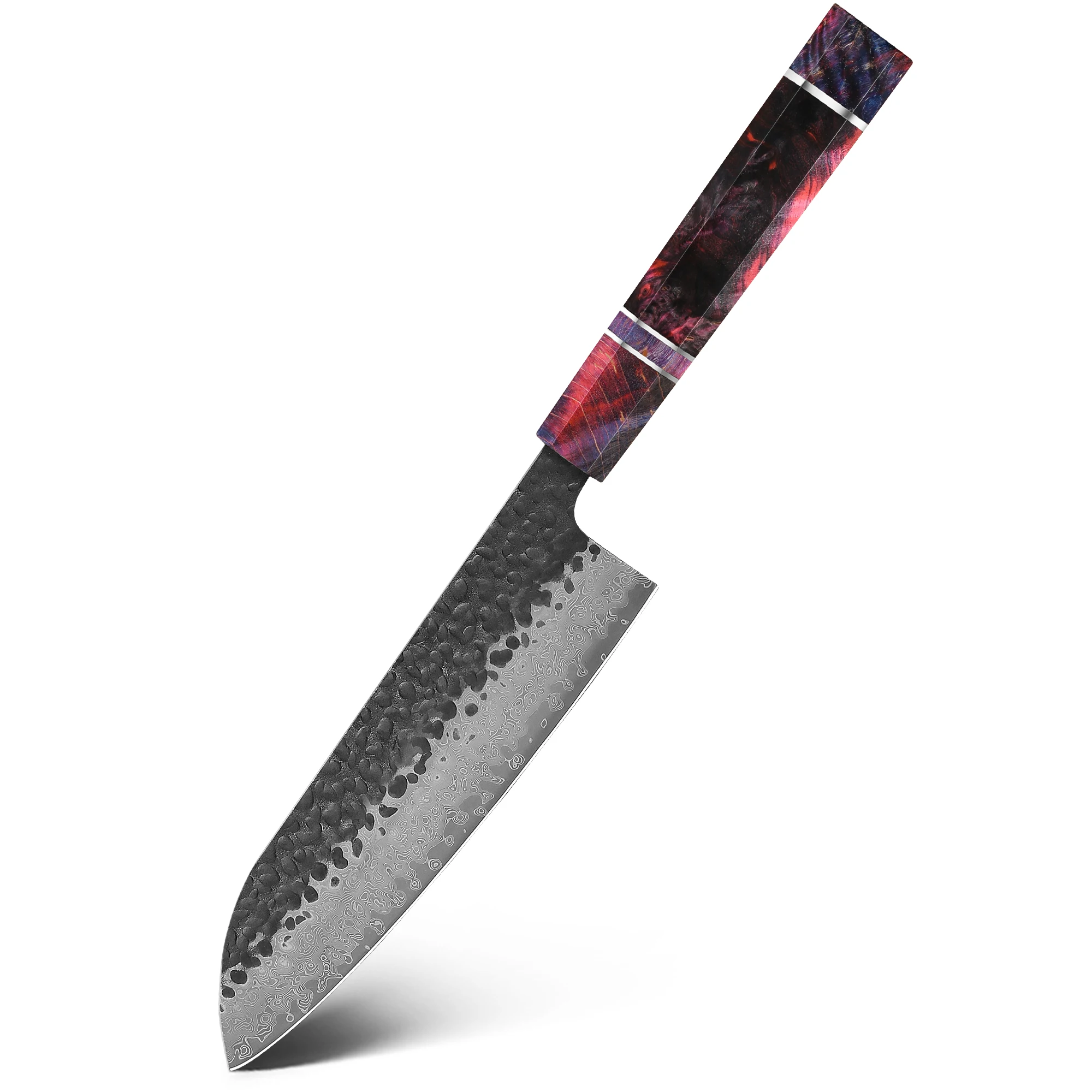 Japoński nóż szefa kuchni ze stali damasceńskiej 67 warstw Santoku knife