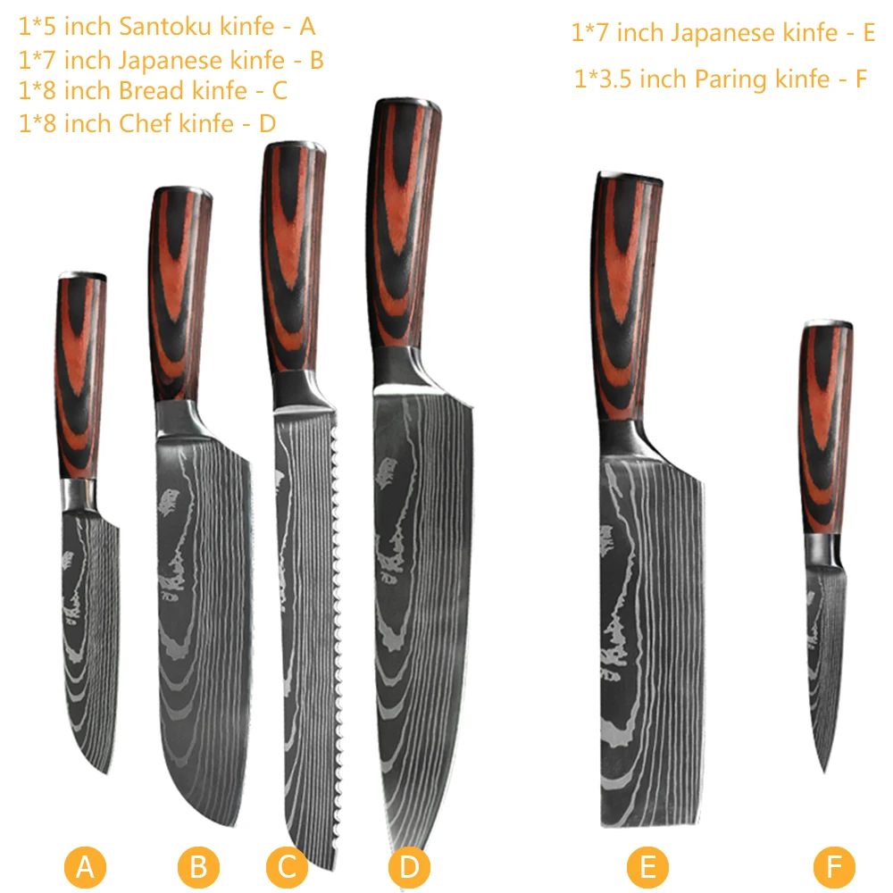 Japoński nóż szefa kuchni Santoku ze stali nierdzewnej Kinfe