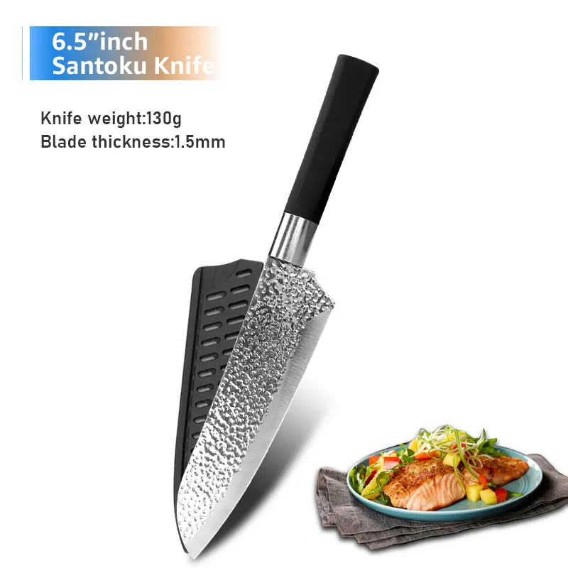 Japońskie noże kuchenne ze stali nierdzewnej, zestaw szefa kuchni 6.5inch santoku