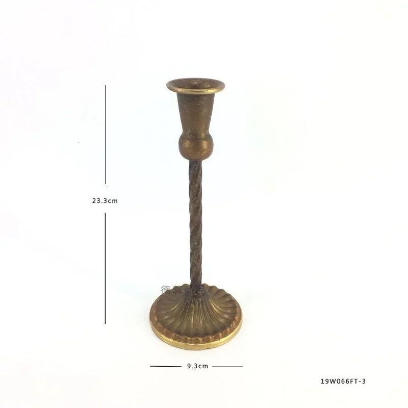 Jednogłowy metalowy świecznik kolumnowy — romantyczna kolacja Jasnoszary