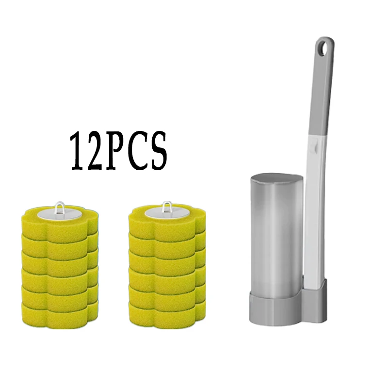 Jednorazowa szczotka do WC z wkładami i uchwytem ściennym 1 szczotka 12 cytryna