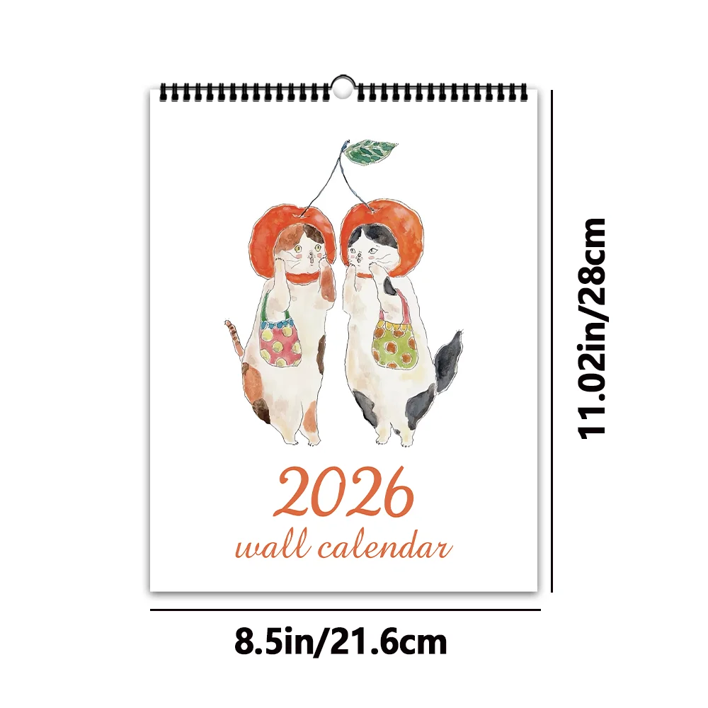 Kalendarz ścienny 2026 koty sushi - japoński motyw Wielo