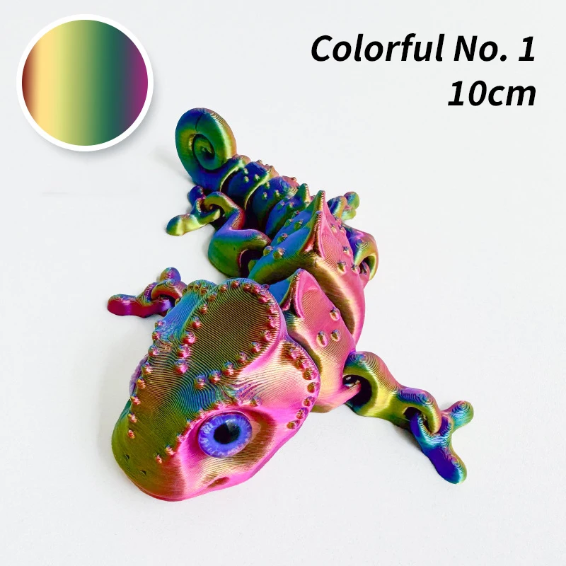 Kameleon z druku 3D - ruchoma figurka Armijna zieleń