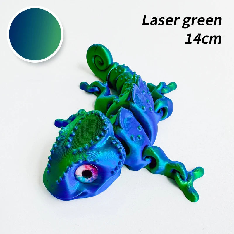 Kameleon z druku 3D - ruchoma figurka Biały