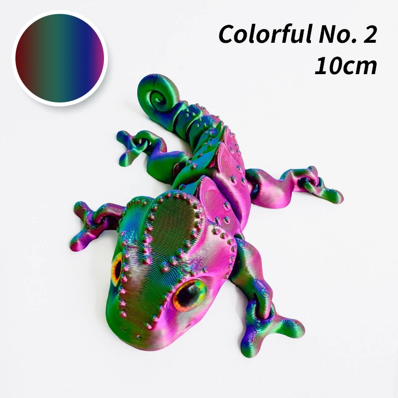 Kameleon z druku 3D - ruchoma figurka Burgundia