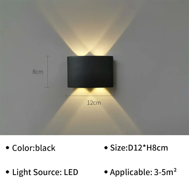 Kinkiet LED ogrodowy IP65 wodoodporny – zewnętrzny reflektor ścienny żółty