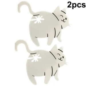 Klipsy do torebek w kształcie kociej pupy 3D — zestaw 2 szt. Jasnożółty