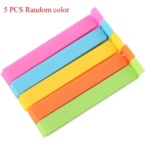Klipsy do zamykania torebek z żywnością — zestaw plastikowych zacisków Jasnoszary