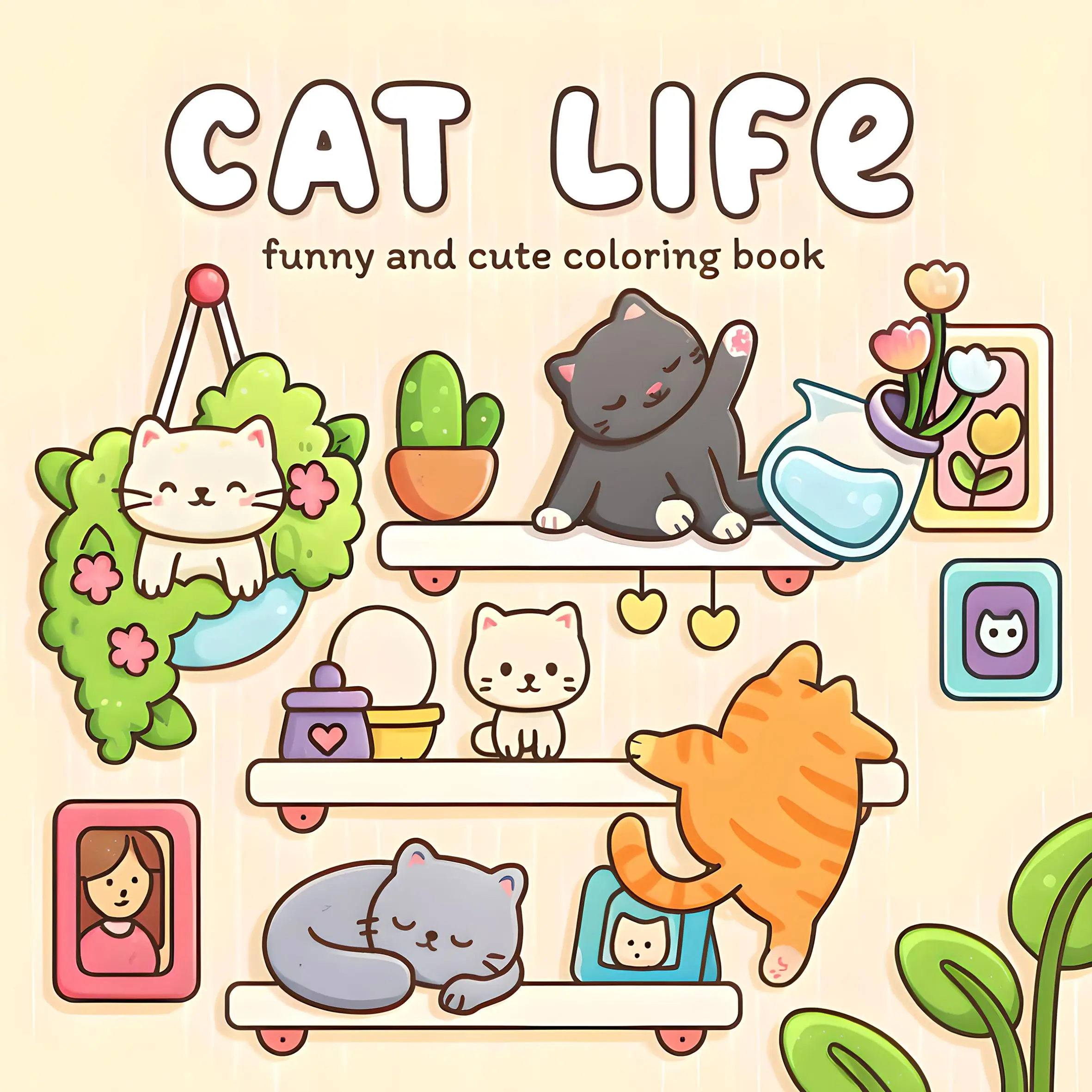 Kolorowanka Cat Life - łatwe, wyraziste wzory z kotami Wielo