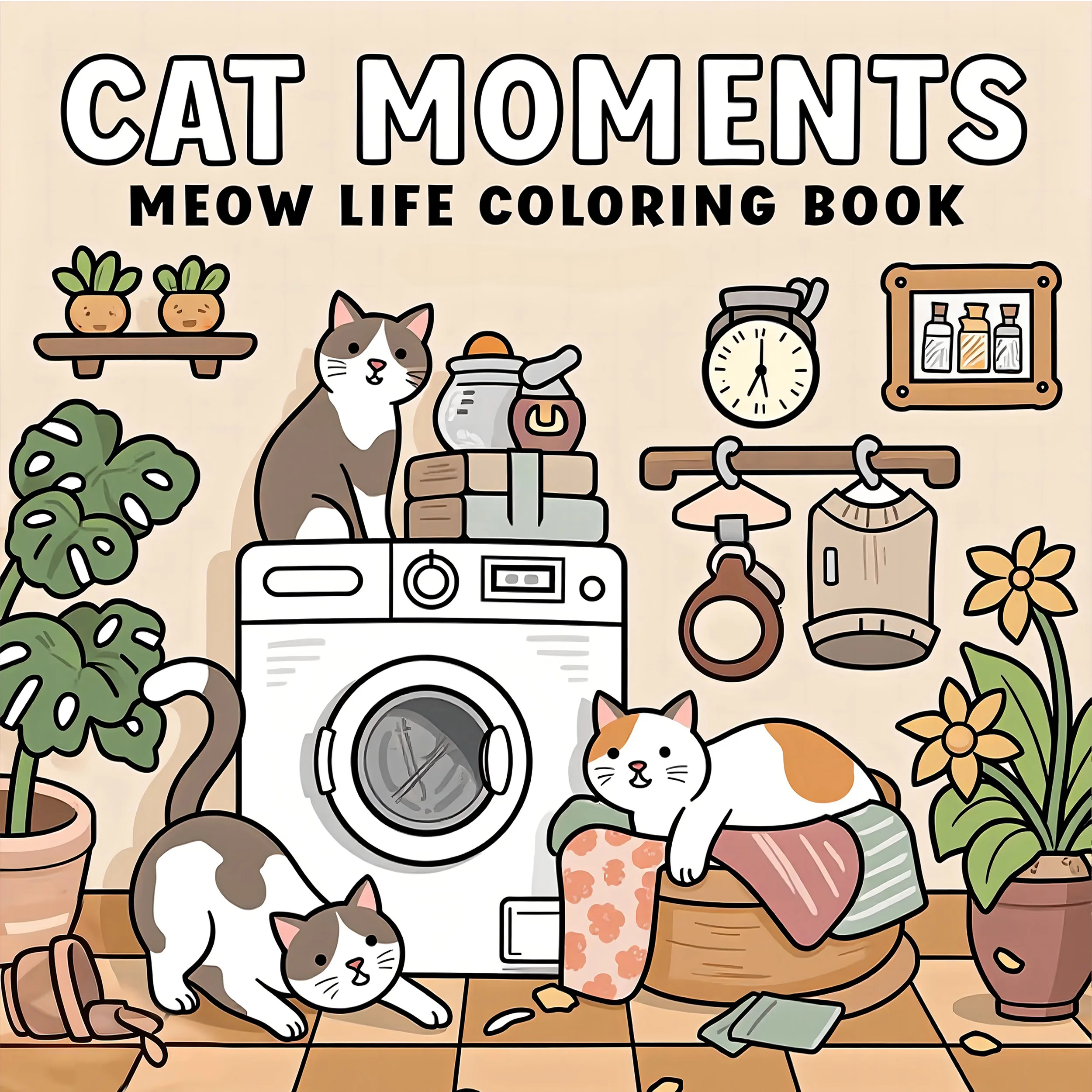 Kolorowanka Cat Moments - odważne, łatwe wzory z kotami Wielo
