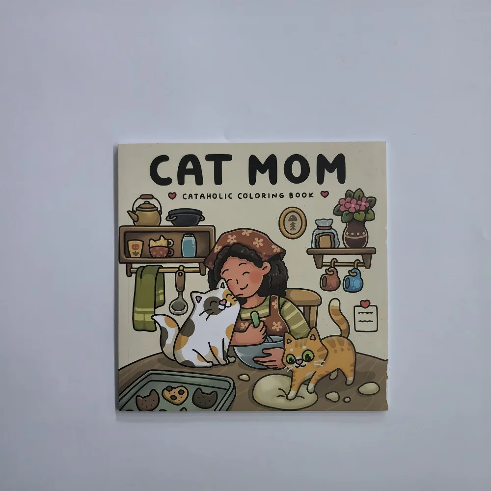 Kolorowanka dla dorosłych Cat Mom z kotami Wielo