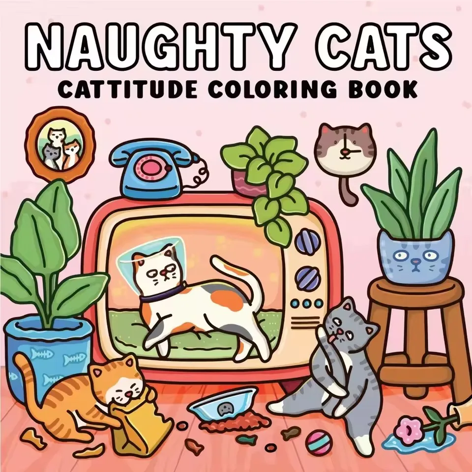 Kolorowanka Naughty Cats - 24 strony przytulnych scen Wielo