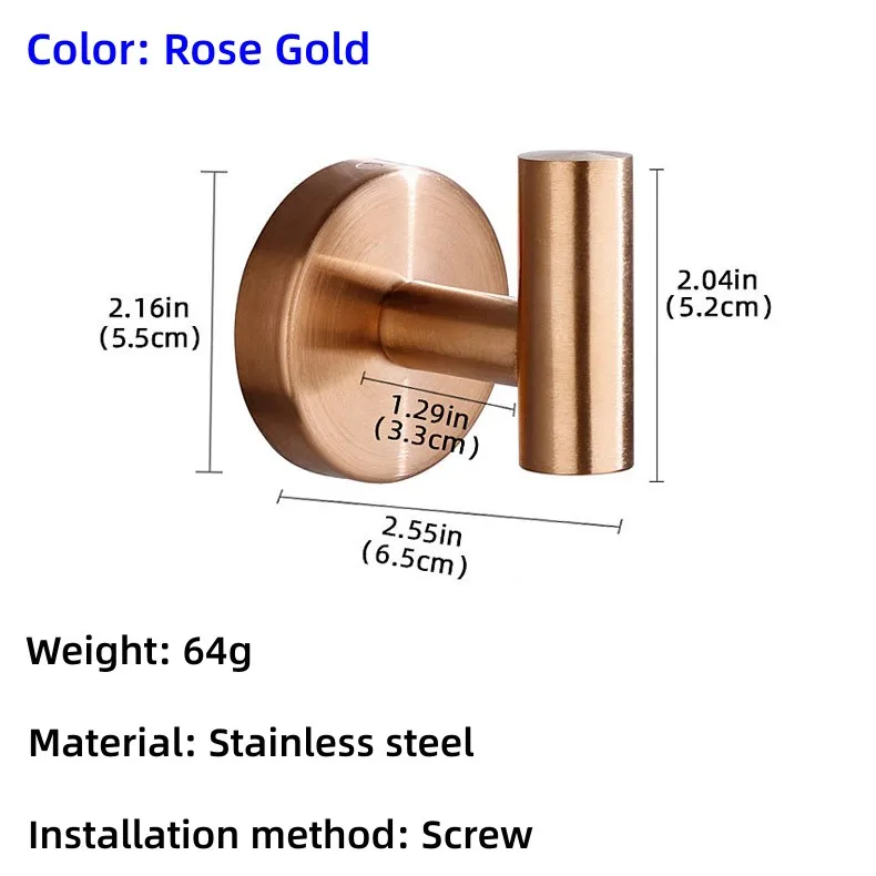 Komplet samoprzylepnych haczyków ściennych na ubrania Screw rosegold