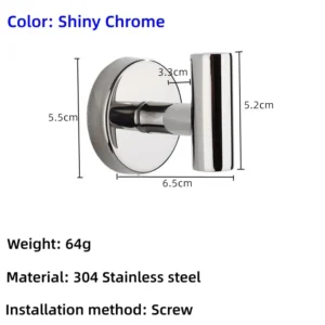 Komplet samoprzylepnych haczyków ściennych na ubrania Screw shinychrome