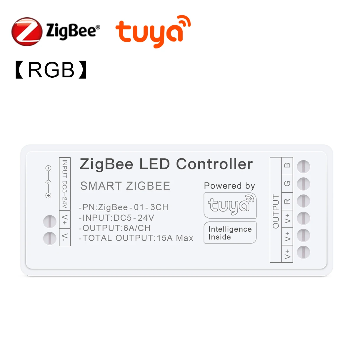 Kontroler LED Zigbee 3.0 WiFi do taśm RGB i neonowych — Tuya Smart Emitujący kolor 8