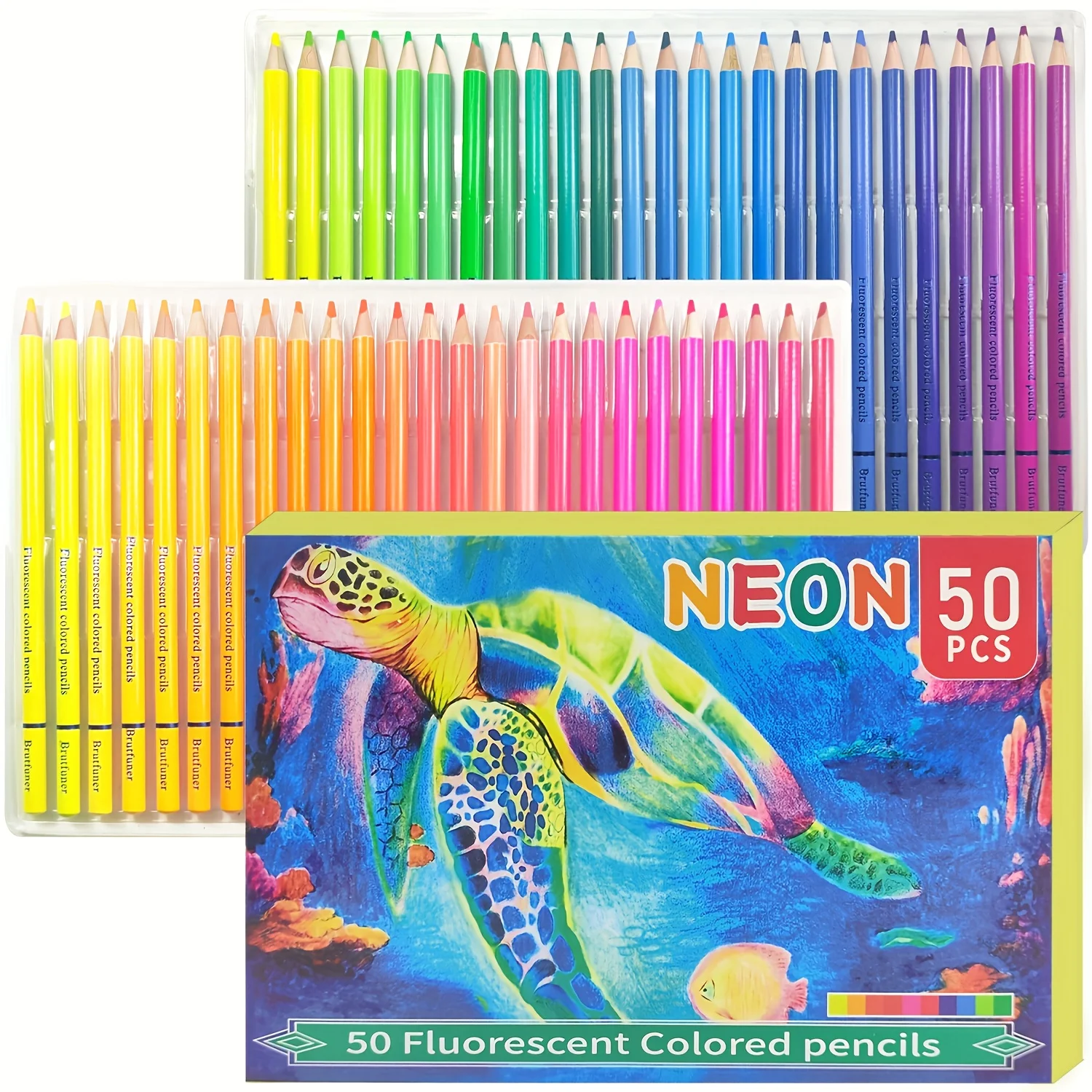 Kredki neonowe fluorescencyjne do kolorowania, zestaw 6/24/50 sztuk Fioletowy
